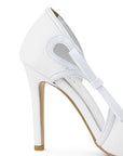 Zapatilla Blanco Mujer Elegante Stiletto Tacon Delgado Puntal Moda 4040881