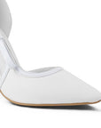 Zapatilla Blanco Mujer Elegante Stiletto Tacon Delgado Puntal Moda 4040881