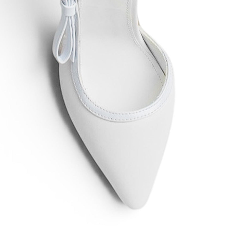 Zapatilla Blanco Mujer Elegante Stiletto Tacon Delgado Puntal Moda 4040881