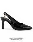 Zapatilla Negro Dama Puntal Destalonado Formal Tacon Elegante 4040883