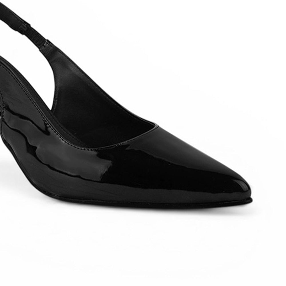Zapatilla Negro Dama Puntal Destalonado Formal Tacon Elegante 4040883