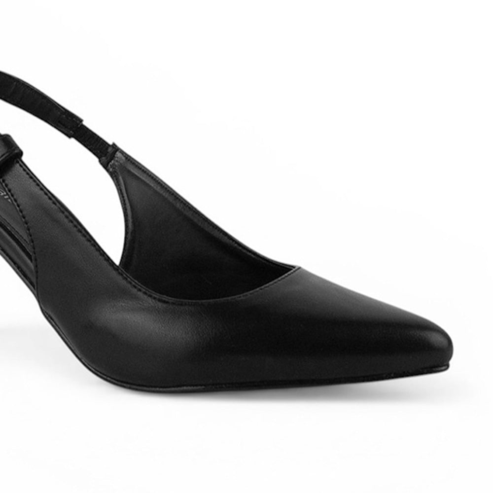 Zapatilla Negro Dama Puntal Destalonado Formal Tacon Elegante 4040884