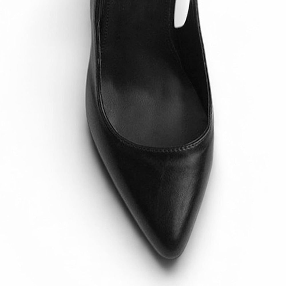 Zapatilla Negro Dama Puntal Destalonado Formal Tacon Elegante 4040884