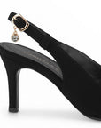 Zapatilla Negro Dama Puntal Destalonado Formal Tacon Elegante 4040885