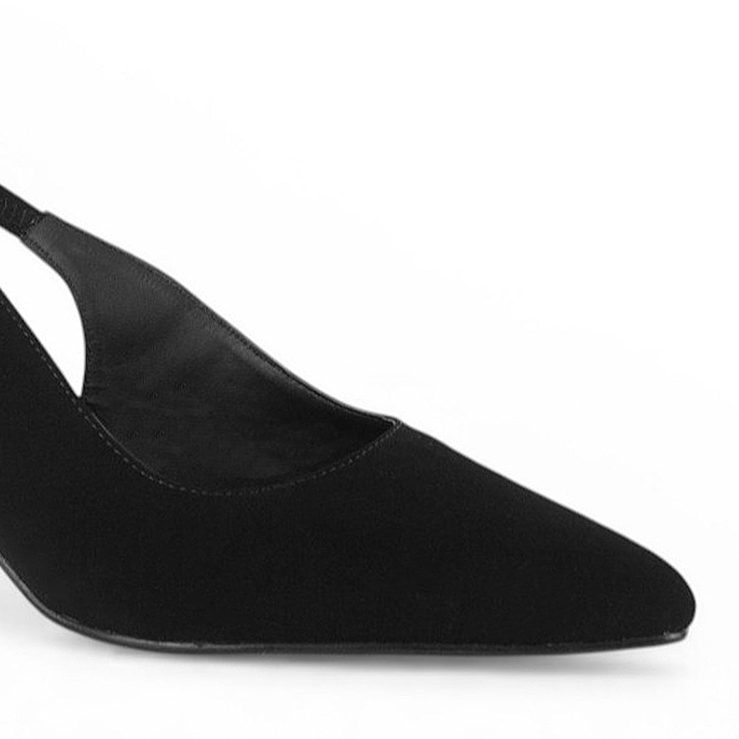 Zapatilla Negro Dama Puntal Destalonado Formal Tacon Elegante 4040885
