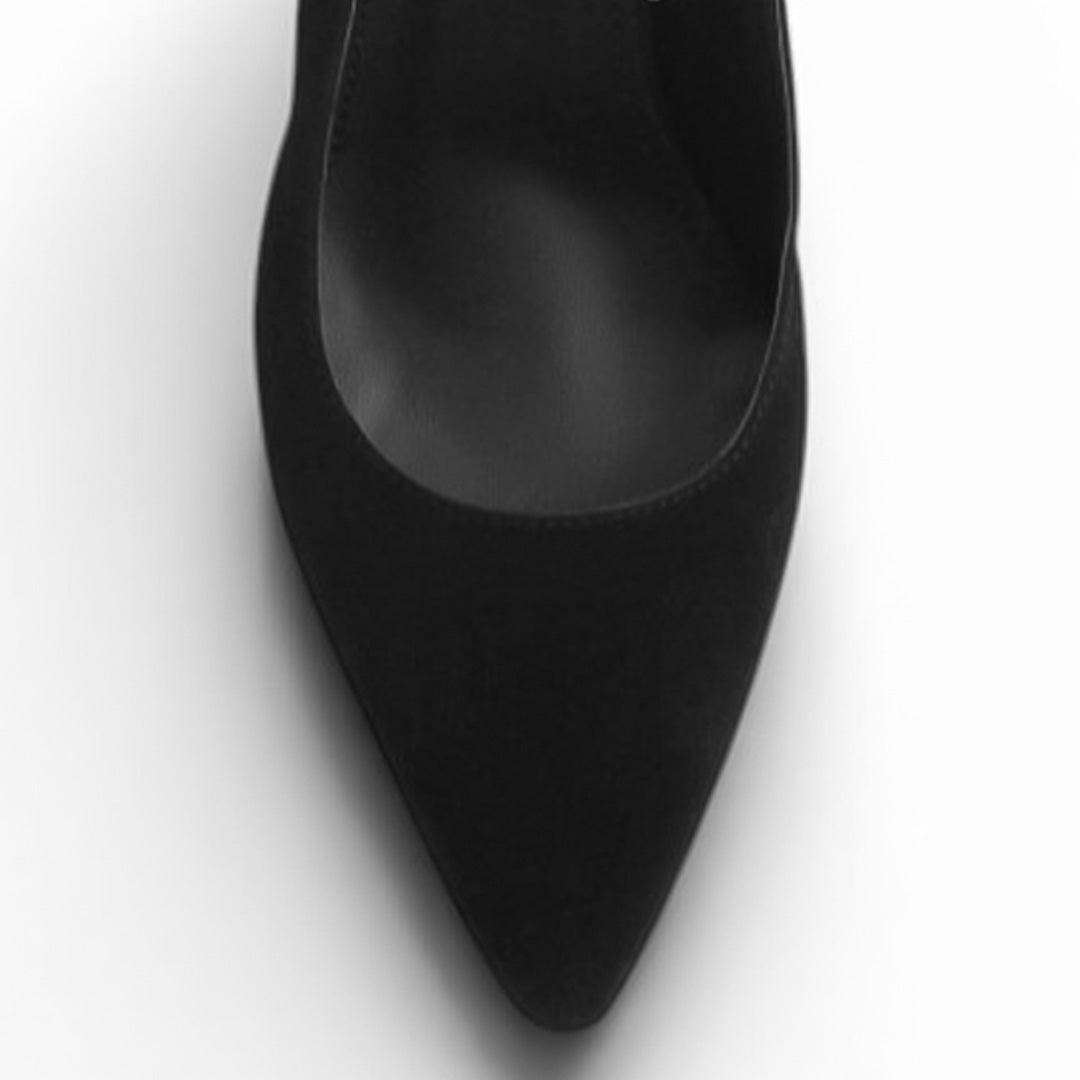 Zapatilla Negro Dama Puntal Destalonado Formal Tacon Elegante 4040885