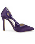 Zapatilla Morado Mujer Elegante Stiletto Tacon Delgado Puntal Moda 4040889