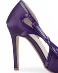Zapatilla Morado Mujer Elegante Stiletto Tacon Delgado Puntal Moda 4040889