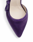 Zapatilla Morado Mujer Elegante Stiletto Tacon Delgado Puntal Moda 4040889