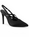 Zapatilla Negro Dama Tacon Alto Punta Fina Elegante Fiesta Moda 4040891