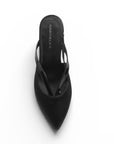 Zapatilla Negro Dama Tacon Alto Punta Fina Elegante Fiesta Moda 4040891