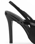 Zapatilla Negro Dama Tacon Alto Punta Fina Elegante Fiesta Moda 4040891