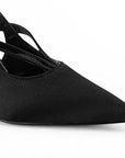 Zapatilla Negro Dama Tacon Alto Punta Fina Elegante Fiesta Moda 4040891