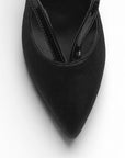 Zapatilla Negro Dama Tacon Alto Punta Fina Elegante Fiesta Moda 4040891