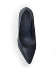 Vista superior de zapatilla para mujer tipo stiletto color azul marino