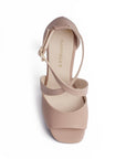 vista superior de zapatillas maquillaje de tacon para mujer