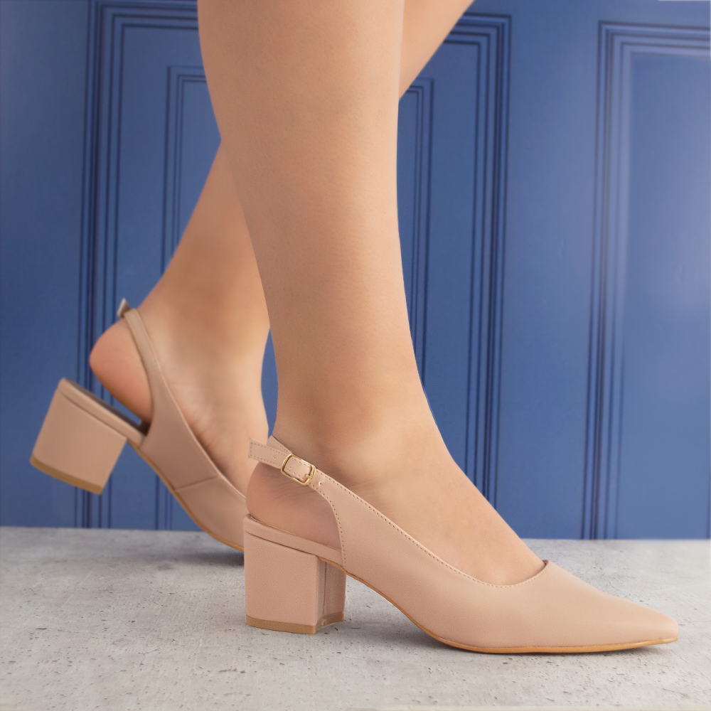 Zapatillas maquillaje para mujer con tacón bajo 6cm destalonadas