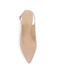 Vista superior de zapatilla maquillaje para mujer puntal 