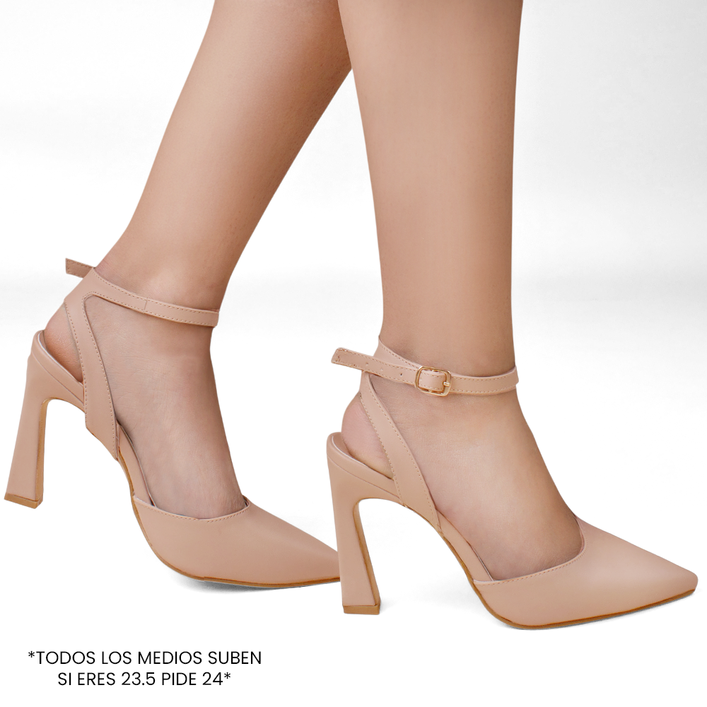 Zapatillas maquillaje para mujer con pulsera puntales con tacón medio 10cm