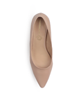 Vista superior de zapatilla tipo stiletto para mujer en color maquillaje