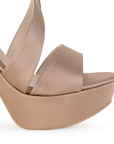 Vista de material shantung de zapatilla maquillaje para mujer