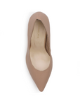 Vista superior de zapatilla para mujer tipo stiletto color maquillaje