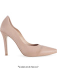 Vista lateral de zapatillas maquillaje para mujer puntales con tacón delgado 10cm