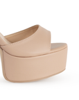 Vista de material cabra sintético en zapatilla maquillaje con pulsera y tacón 13cm para mujer