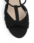 Vista del material buck de zapatilla para mujer negra