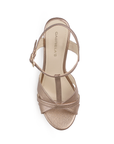 Vista superior de zapatilla oro rosado para mujer con pulsera
