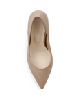 Vista superior de zapatilla para mujer tipo stiletto color oro rosado