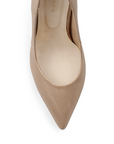 Vista de material cabra sintetico en zapatilla tipo stiletto para mujer en color oro rosado