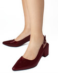 Zapatillas vino para mujer con tacón bajo 6cm destalonadas