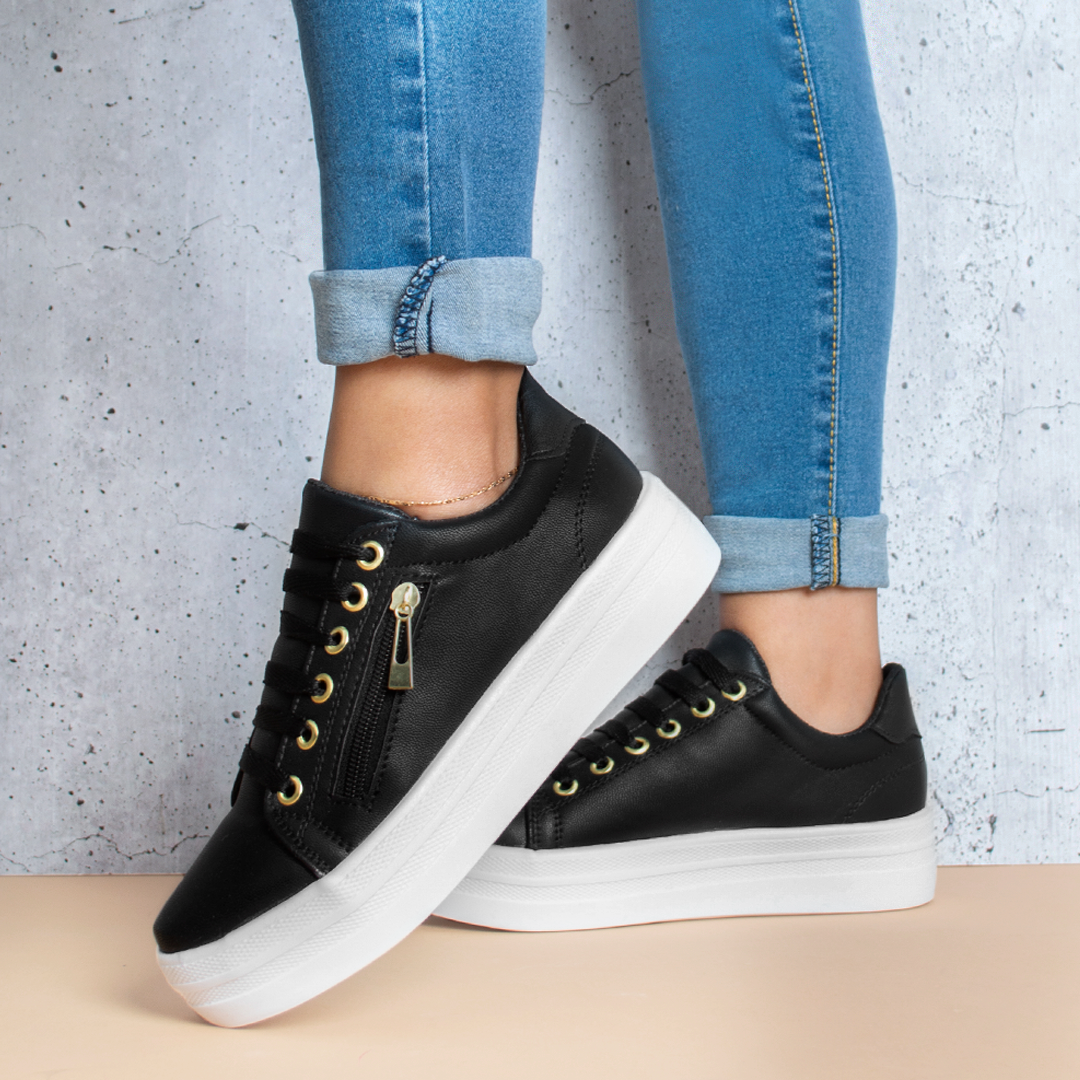 Flatform hot sale tenis preto